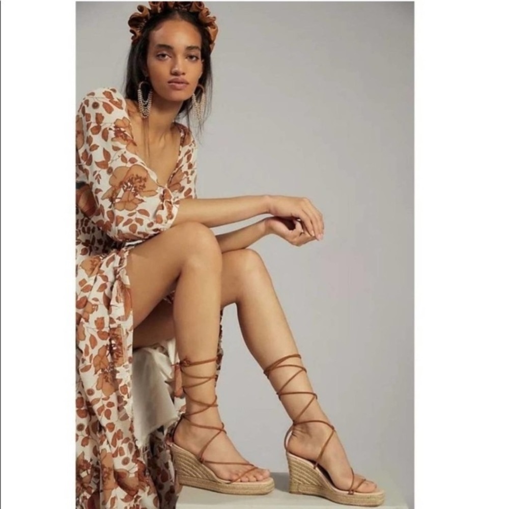 JEFFREY CAMPBELL for ANTHROPOLOGIE Espadrille Wedge Sandals size 41 NWT